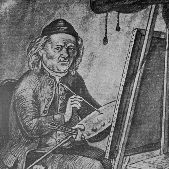 Självporträtt av Pehr Hörberg, 1807. Uppväxt i Småland, studerade först som autodidakt men bytte sedan till kostakademin i Stockholm. Levde som konstnär på Olstorp i Risinge. 
